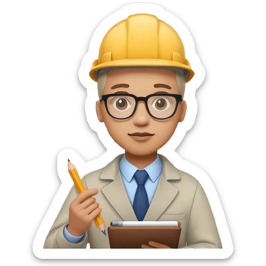 Architecter drawing a building plan sticker