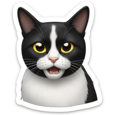tuxedo cat angry sticker