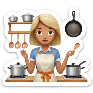 Female cooking sticker