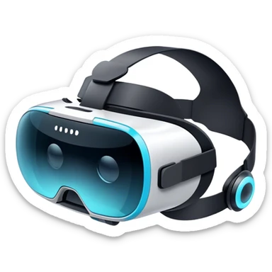 Futuristic VR glasses, sleek and modern, with no human figure, representing virtual reality and advanced technology sticker