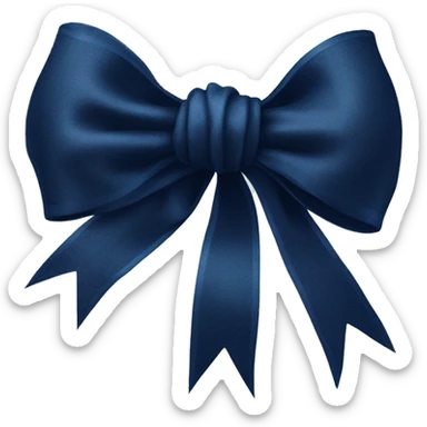 vintage navy blue rococo bow  sticker