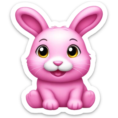 pink cute bunny sticker