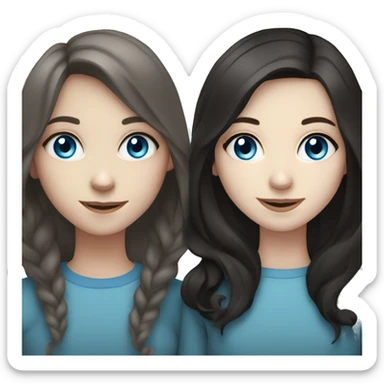 A girl with blue eyes, pale skin and dark hair is smiling A girl with blue eyes, pale skin and dark hair is smiling sticker