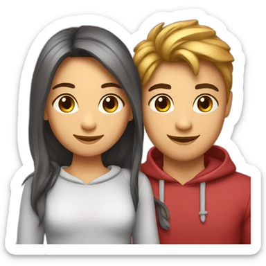 2 amoureux adolescents de la même couleur sticker