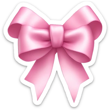 light pink ribbon bow sticker