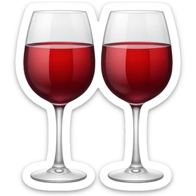 2 red wine glasses are knocked against each other sticker