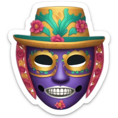 Masque Mexique fête des mort sticker