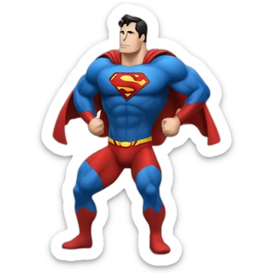 superman haciendo crossfit sticker