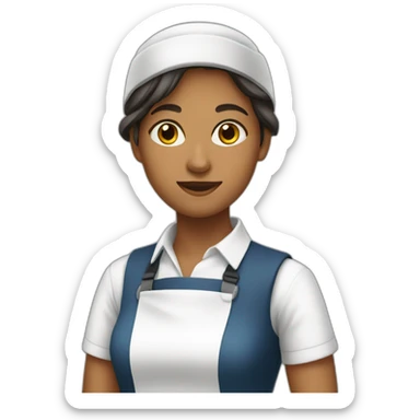 Jeune serveuse sticker