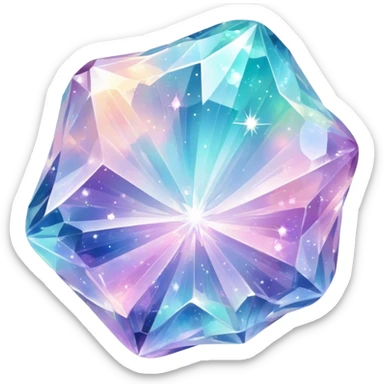 Sparkly glossy Pastel whitish iridescent glass nebula glass crystal sticker