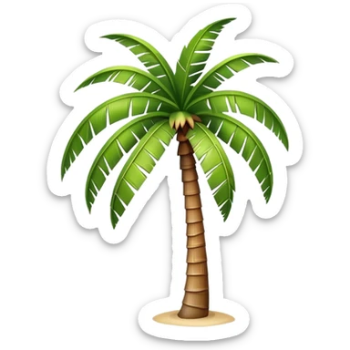 generate realistic detailed palm tree in 3d style sticker