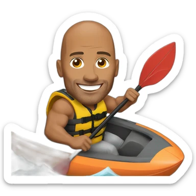 Dwayne Douglas Johnson in a kayak sticker