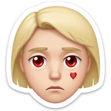 frowning broken heart eyes face sticker