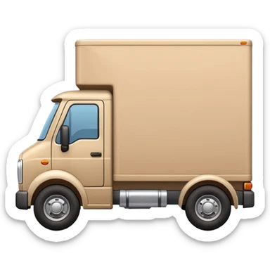 emoji of beige delivery truck, in perspective view sticker