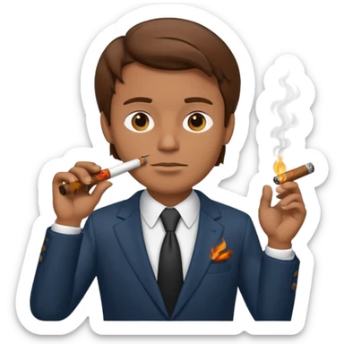 no smoking sign with a man who smoks cigar sticker