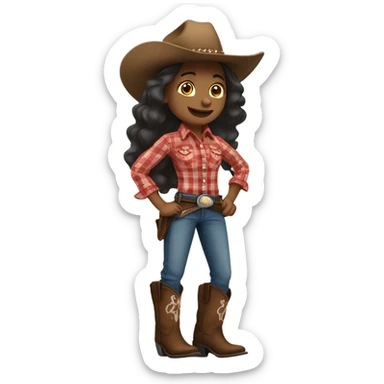 Light skin cow girl   sticker