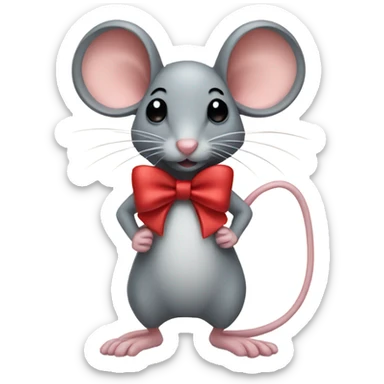 A mouse with a bow  sticker