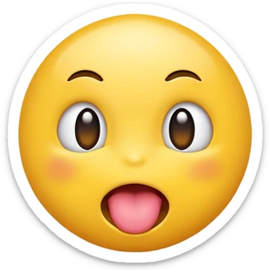 yellow emoji sticking out its tongue euphorically sticker