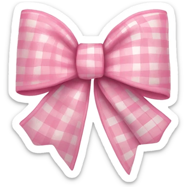 pastel pink plaid bow sticker