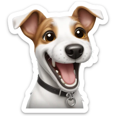 Jack Russel Terrier laughing  sticker