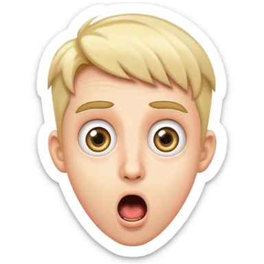 surprised streamer with wide eyes and open mouth sticker