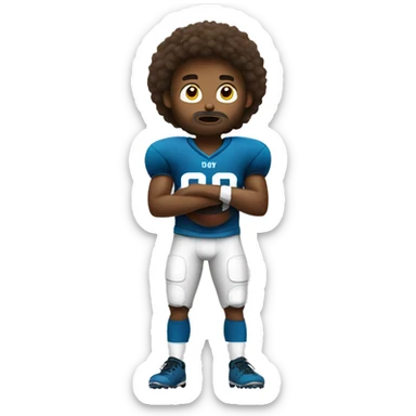 Full body football player shrugging sticker
