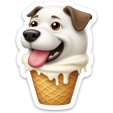 fat dog ice scream sticker
