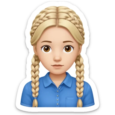Girl with twin braids sticker