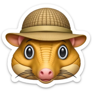 Armadillo face with incognito hat sticker