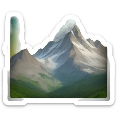 a photo frame of a mountain  sticker