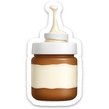 a bottle of cream with nothing on the lid sticker