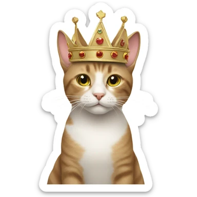 Cat wearing a crown  sticker