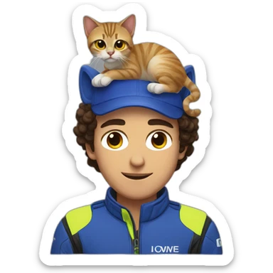 Lando norris with a cat on his head sticker