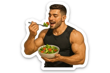 UOMO FITNESS CHE MANGIA INSALATA sticker