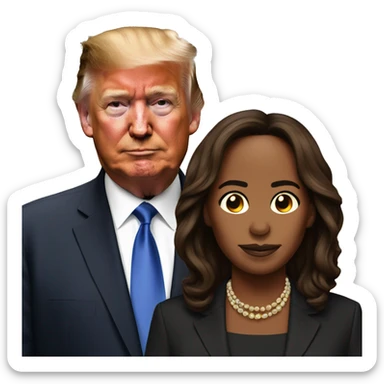 trump and kamala sticker