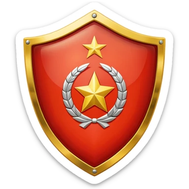 a shiny shield with the USSR flag inside sticker