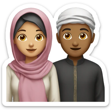 Muslim girl and boy sticker