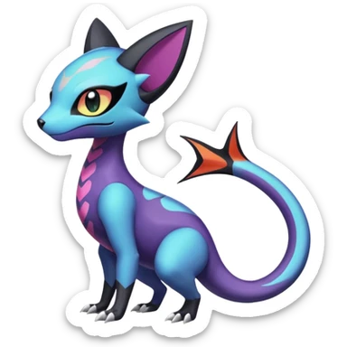 Meloetta-Purrloin-Salandit-Nargacuga-Pokémon-Fakémon-fusion-hybrid-creature sticker