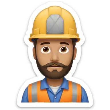 factory worker man with beard sticker