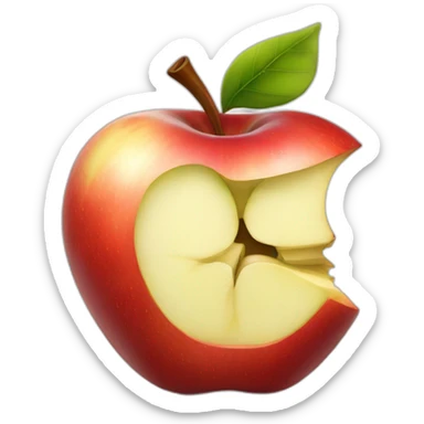 apple with a bite taken out of it  sticker