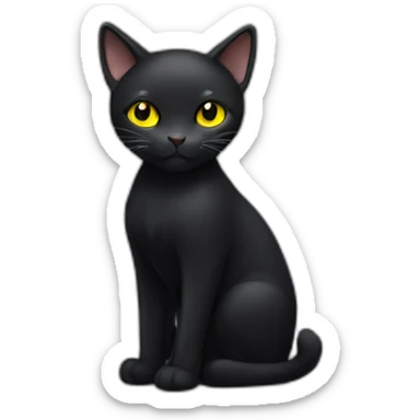 Full Black cat with yellow eyes from head to toe sticker