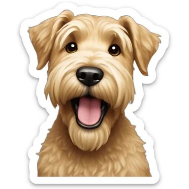 Wheaten terrier with big smile sticker