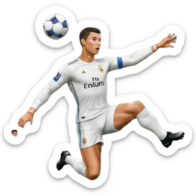 Ronaldo scoring bicycle kick goal sticker