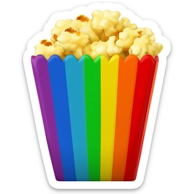 Rainbow popcorn sticker