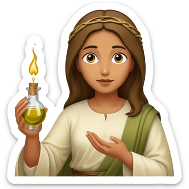 Biblical woman anoints Jesus with oil sticker