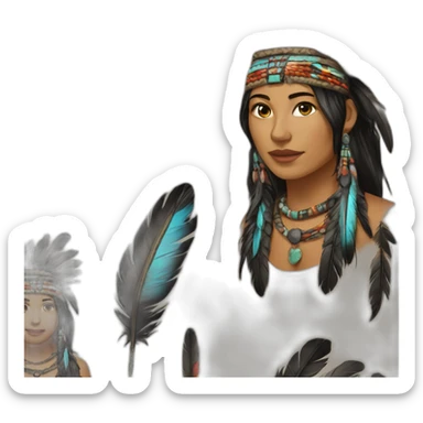 apache femme plumes colliers sticker