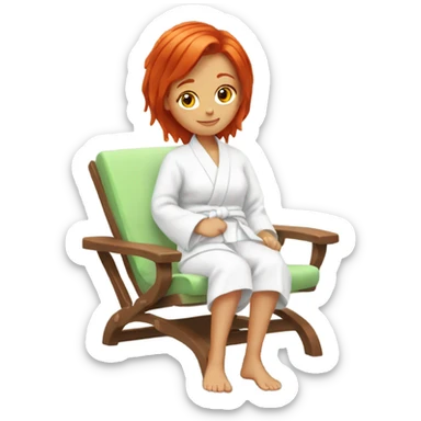 Red hair girl in spa relaxing  sticker