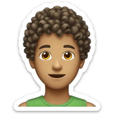 curly hair teenage boy sticker