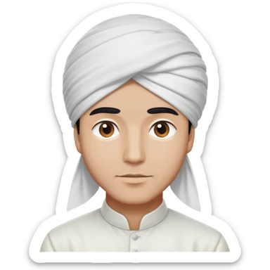 White shirt man with white turban sticker