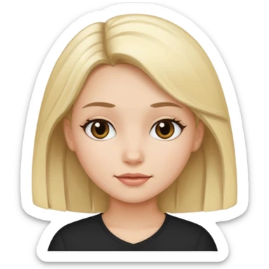 Black blond hair attractive girl  sticker